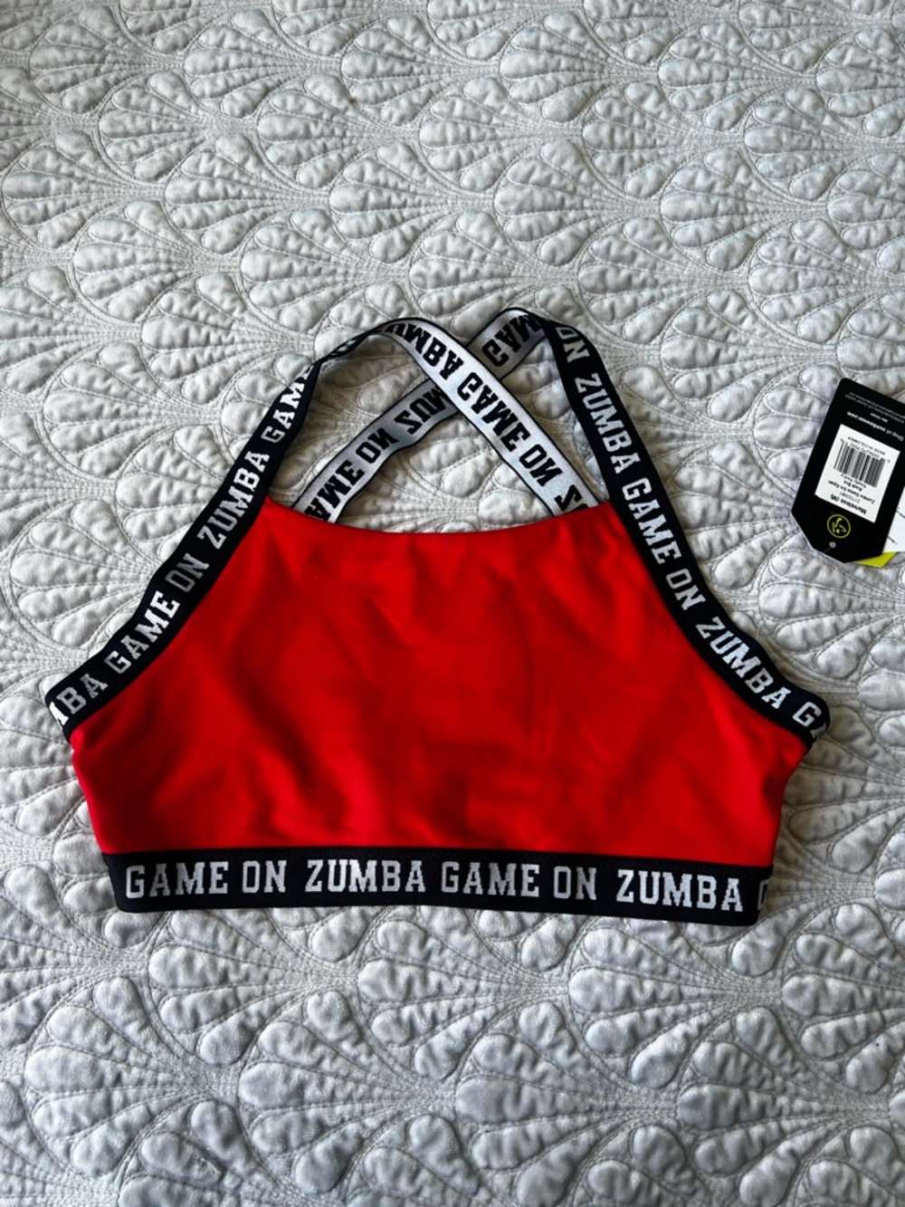 Zumba Fitness Zumba Red 'Game On' Open Back Sports Bra Medium NWT